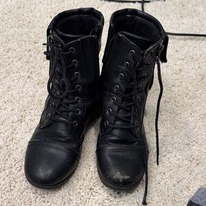 Global Win Black Combat Boots
